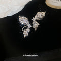 Silver Crystal Ribbon Bow Decorative Ear Cuff Clips view 4