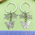 Butterfly Charm Keychains Featuring Silver Butterfly Across 34 Pictured Variations view 3