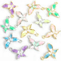 Enamel-Look And Pearl-Look Gold Silver Butterfly Pearl-look And Alloy Charms in 12 Styles view 5