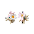 Starfish Floral Duckbill Hair Clips Pink Purple White Cream view 5