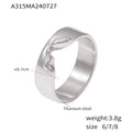 Irregular Dent Band Ring Titanium Steel Gold Or Steel Finish view 7