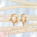 Crystal Three-Spike Huggie Earrings in Gold and Silver Tone view 2
