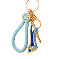 Jeweled Floral Peep Toe Stiletto Keychains in Red Pink and Blue view 5