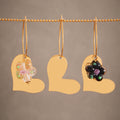 Gold Stainless Heart Hoop Earrings Plain Black Clear Resin Flower view 2