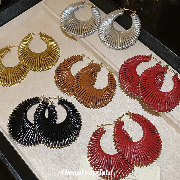 Woven Open Circle Huggie Earrings In Eight Designs