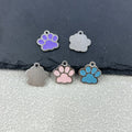 Enamel Paw Print Charm Pendant Silver Tone Five Colors view 2