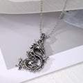 Silver Tone Dragon Pendant Necklaces on Ball Chains in Six Designs view 3