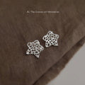 Silver Openwork Star Crystal Accent Stud Earrings Pair Style view 6