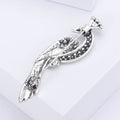 Crystal Peacock Brooch A Silver-Tone Crystal Peacock view 4