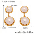 Double Shell Pearl Drop Earrings Gold And Two-Tone view 7