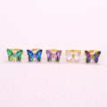 Gold Tone Faceted Crystal Butterfly Adjustable Rings in Five Colors view 2
