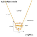 Gold Maman Heart Pendant And Dual Layer Chain Necklaces view 7