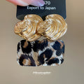 Shell Look Square Drop Earrings in Blush and Leopard Print view 4