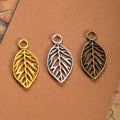 Veined Open Leaf Metal Charm in 3 Finishes for Jewelry Crafts view 3