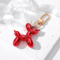 Gold Tone Metallic Balloon Dog Clip Keychains in Ten Colors view 3