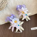 Starfish Floral Duckbill Hair Clips Pink Purple White Cream view 2