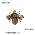 Antique Gold Tone Jeweled Bee Brooch In Four Colors view 6