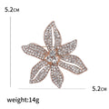 Six Petal Full Rhinestone Flower Brooch Gold And Silver view 5