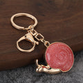 Metal Snail Keychain With Lobster Clasp And Colored Spiral Shell view 8