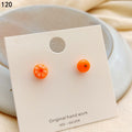 Orange Tangerine Fruit Stud Earrings Whole And Peeled view 6