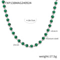 Round Bezel Zircon Tennis Necklace and Bracelet Set view 8