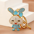 Mixed Jeweled Bow Rabbit and Carrot Holding Rabbit Keychains in Thirteen Options view 3
