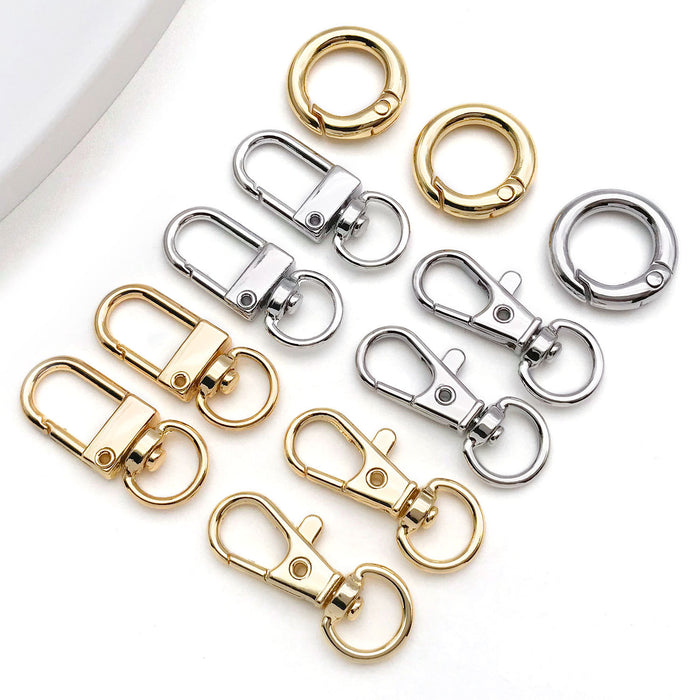 Electroplated Alloy Lobster Clasps and Keychain Hardware, 36 Styles