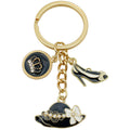Black and White Crown Hat and Heel Metal Keychain Pair view 5