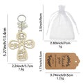 Natural Wood Angel Keychain With Beads And Metal Split Ring view 2