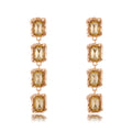 Red Gold Tone Square Crystal Five Designs Metal Necklace view 8