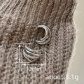 Silver Tone Triple Bar Hoop Earrings With Clear Stone Rows view 4
