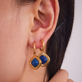 Crystal Heart and Blue Kyanite Drop Hoop Earrings in Four Styles view 4