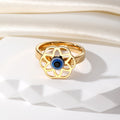 Gold and Silver Tone Flower Evil Eye Fashion Rings view 2