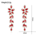 Gold Tone Silver Tone Floral Leaf Chain Tassel Crystal Four Designs Metal Dangle Earrings view 2