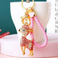 Jeweled Goat Keychains With Three Colors and Braided Wrist Straps view 4
