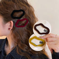 Velvet Irregular Geometric Duckbill Hair Clips 2 Colors view 2
