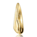 Polished Elongated Teardrop Brooch in Two Metal Tones view 1