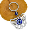 Silver Evil Eye Keychain With Butterfly Heart And Elephant Charm view 5