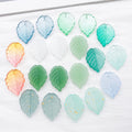 Large Glass Leaf Charms in Twelve Flecked and Gradient Finishes view 2