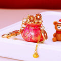 Fortune Pouch Keychains With Enamel Centers and Braided Wrist Straps view 7