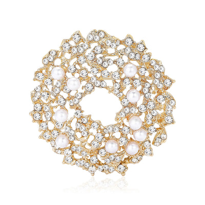 Crystal Floral Wreath brooch shown from the front