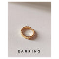 Gold Twisted Open Adjustable Band Ring Smooth Metal Finish view 1