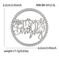 Crystal Happy Birthday Circle Brooch in Two Metal Tones view 4