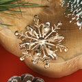 Crystal Snowflake Brooch With Pearl Center In Three Colors view 3