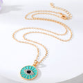 Gold and Silver Tone Heart and Geometric Evil Eye Pendant Necklaces view 2