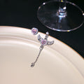 Pink Crystal Heart Winged Chain Mismatched Drop Earrings view 4