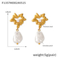 Molten Heart Pearl Drop Earrings Gold Or Steel Tone Pair view 6