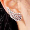 Marquise Leaf Wing Stud Earrings In Gold And Silver Tones view 6