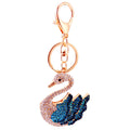 Rhinestone Swan Metal Keychain With Split Ring And Lobster Clasp view 5