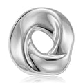 Swirled Open Circle Brooch in Polished Metal for Jackets and Scarves view 5